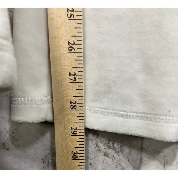 Juicy Couture White Velour Lounge Pants Rhinestone Logo Flare Plus Sz 2X  Y2K - Picture 6 of 11